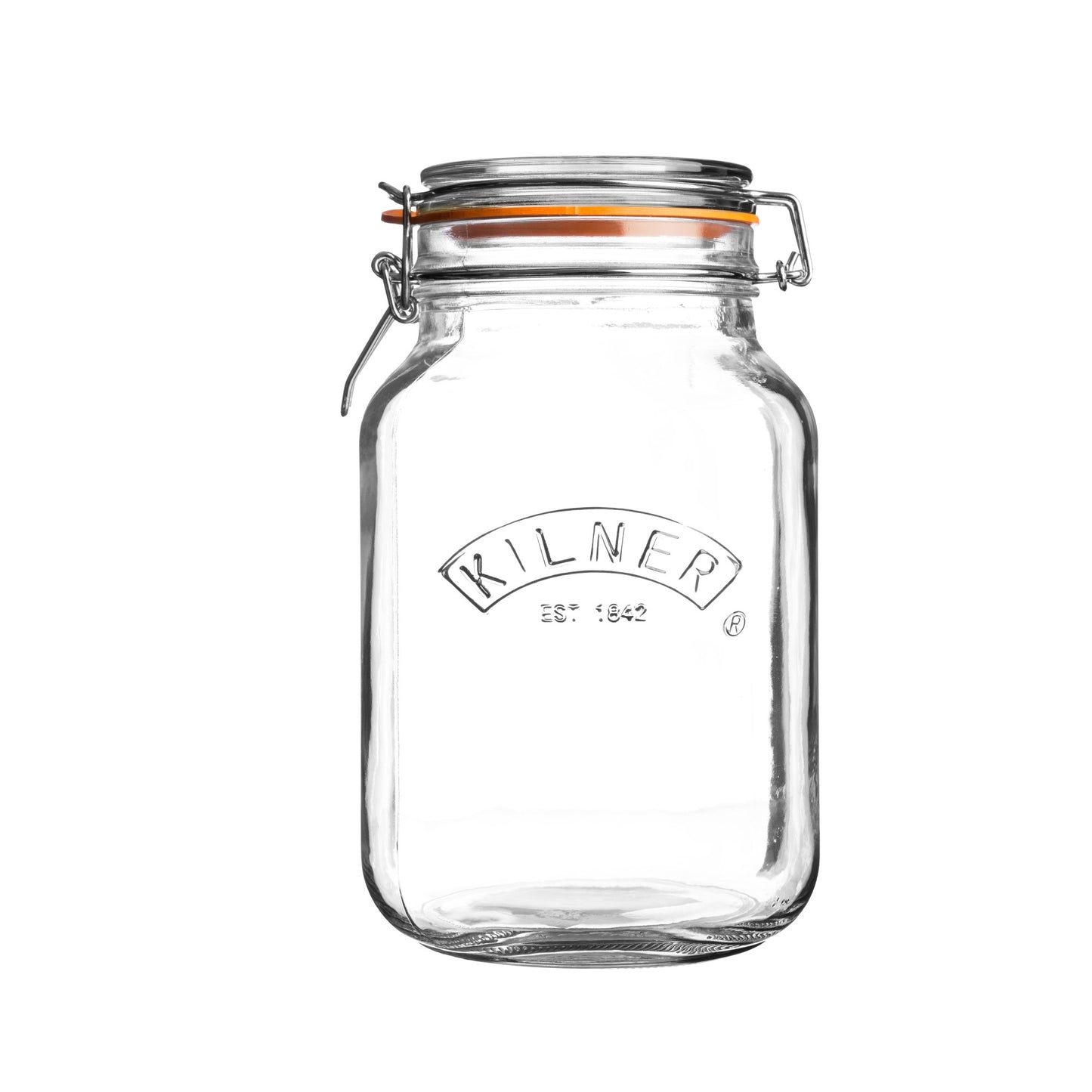 Clip Top Square Jar, 1.5L