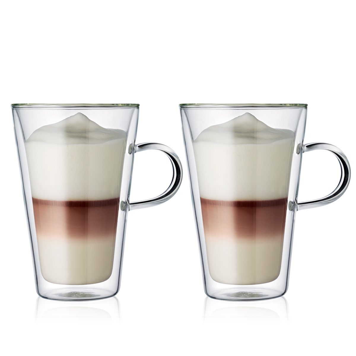 Canteen Double Wall Cup with Handle (Set of 2) Large, 0.4L/13.5oz - Transparent