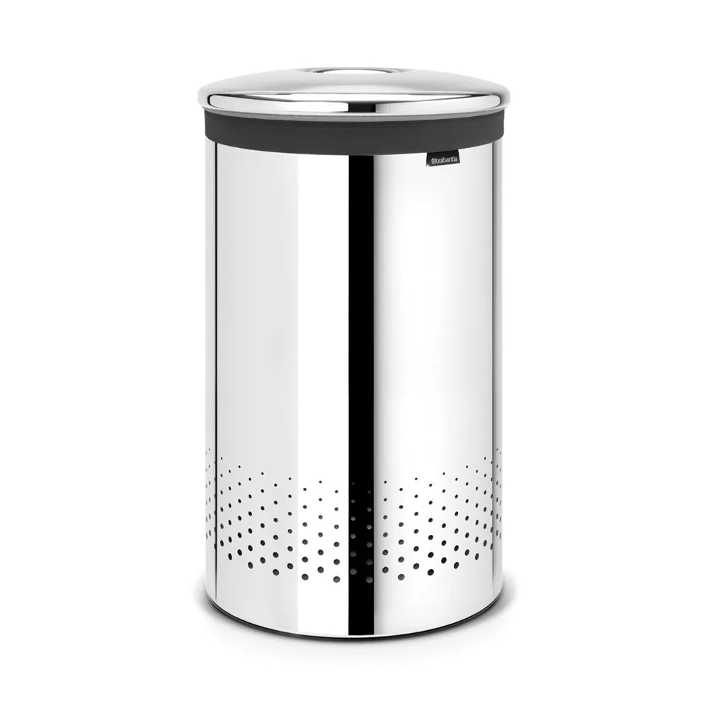 Laundry Bin 60 Litre - Brilliant Steel/Metal Lid