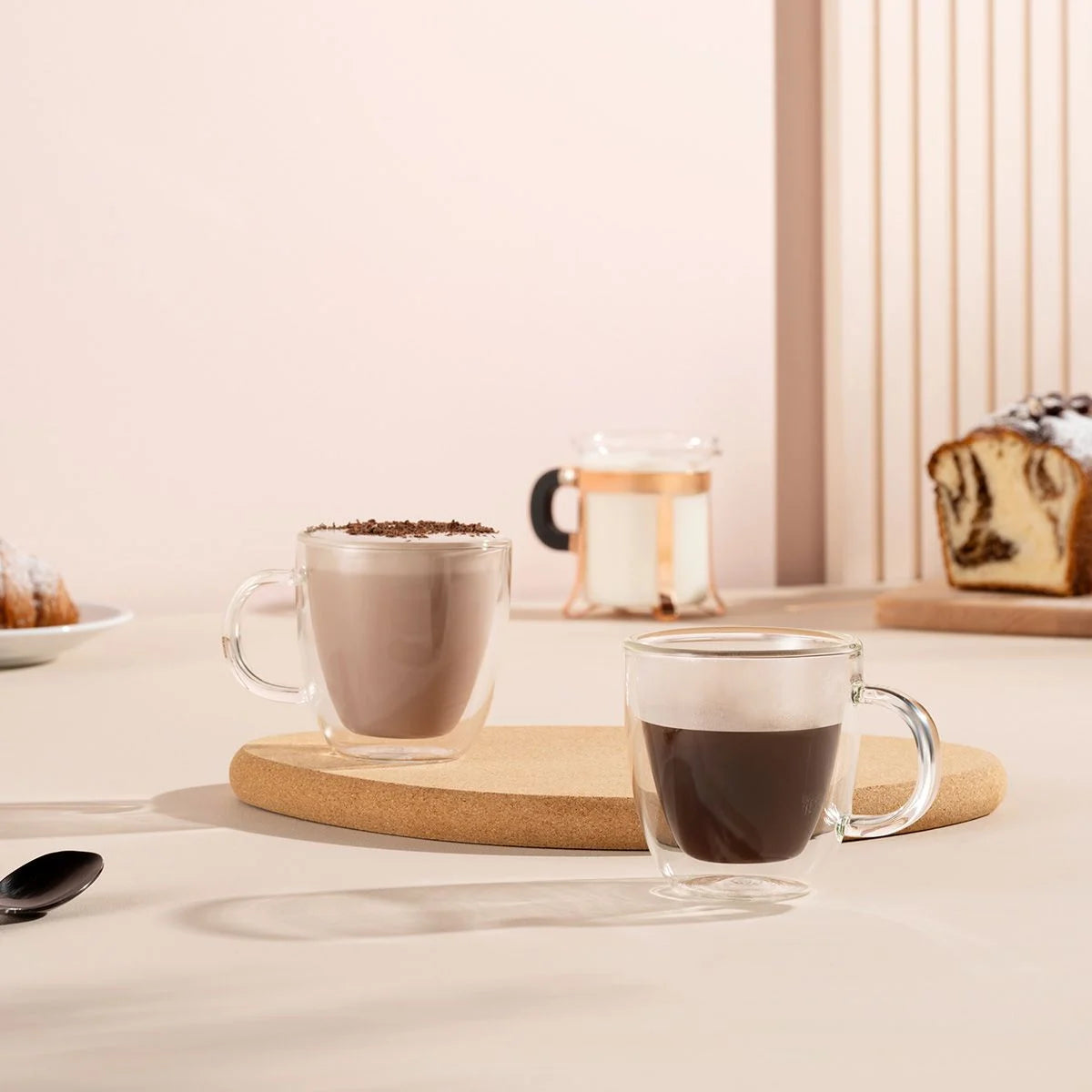 Bistro Double Wall Espresso Mug (Set of 2), 0.15L/5oz - Transparent