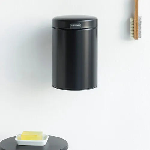 NewIcon Wall Mounted Bin Silent 3 Litre - Matt Black