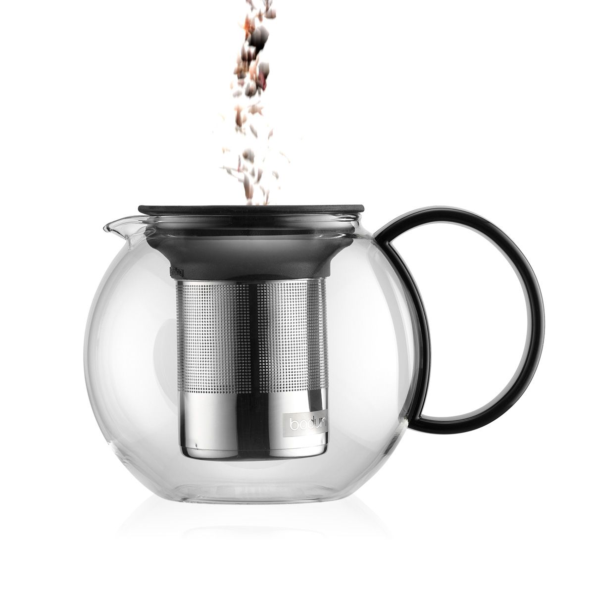 Assam Tea Press with Stainless Steel Filter, 1.0L/34oz - Black