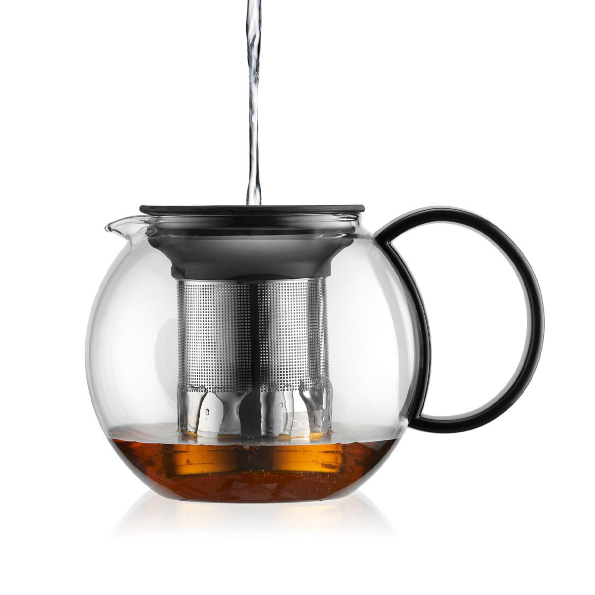 Assam Tea Press with Stainless Steel Filter, 1.0L/34oz - Black