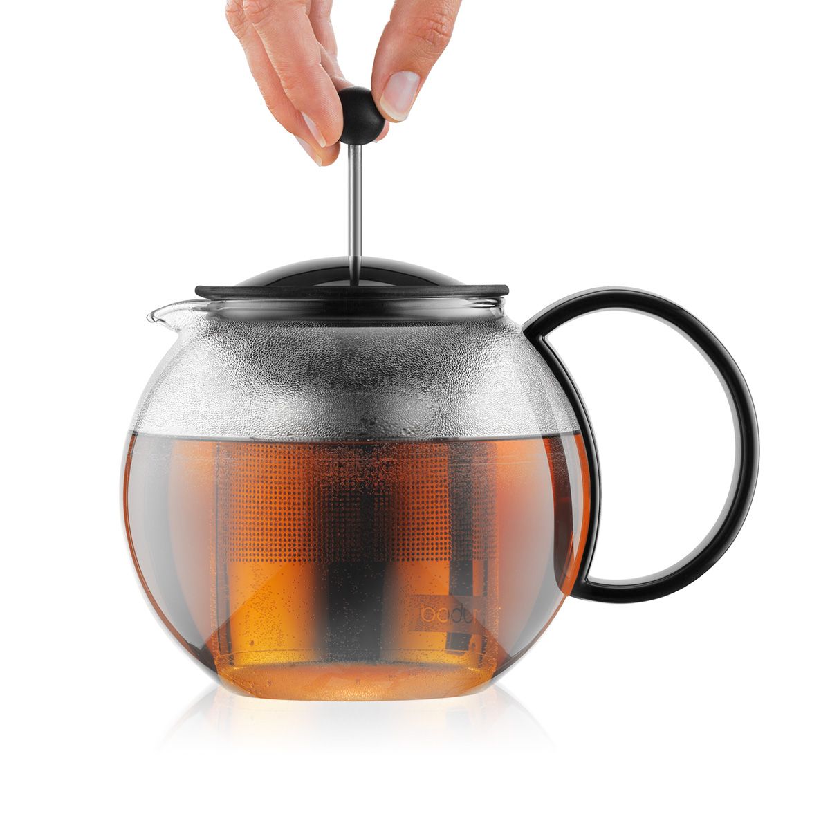 Assam Tea Press with Stainless Steel Filter, 1.0L/34oz - Black
