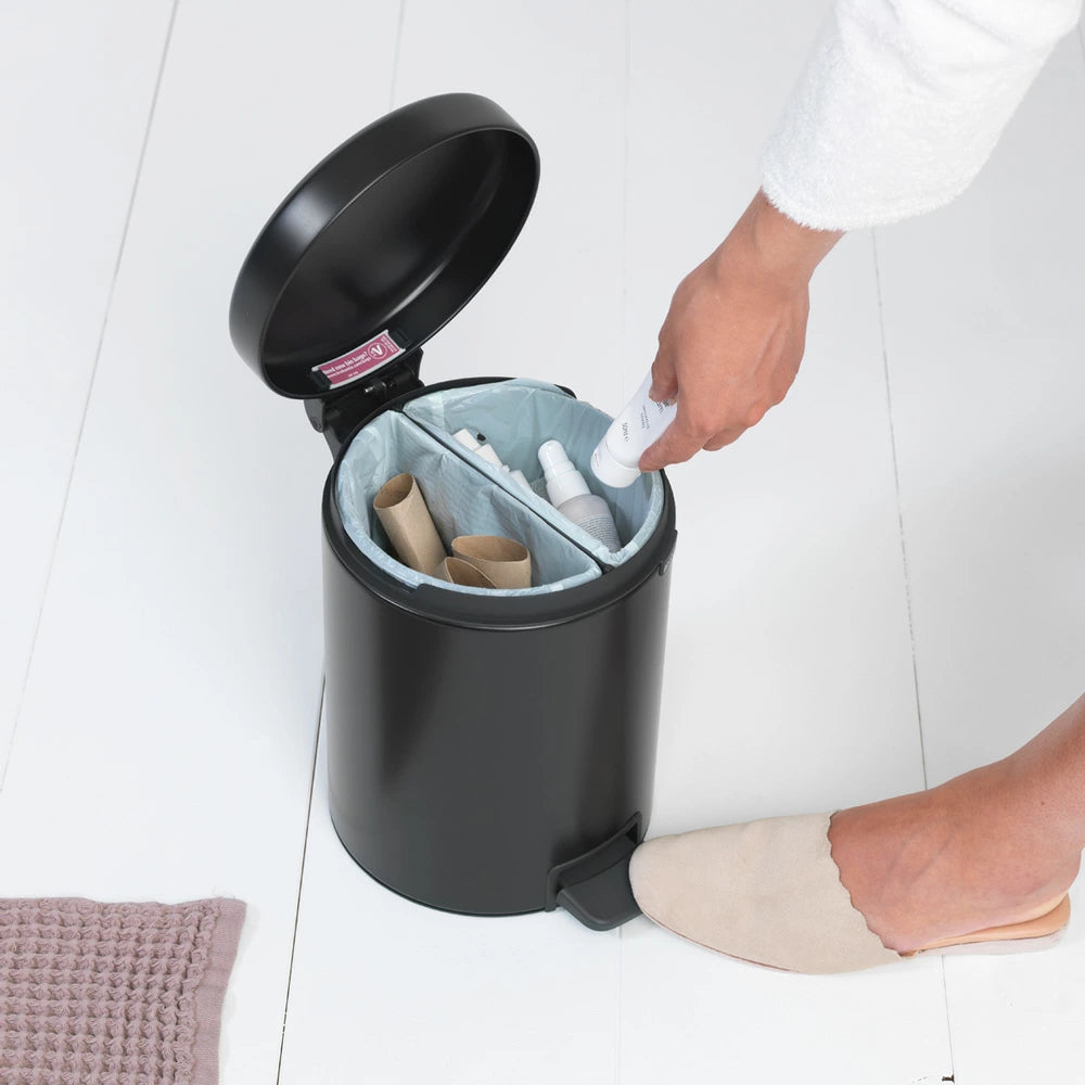NewIcon - Pedal Bin Recycle 2x2 Litre - Matt Black