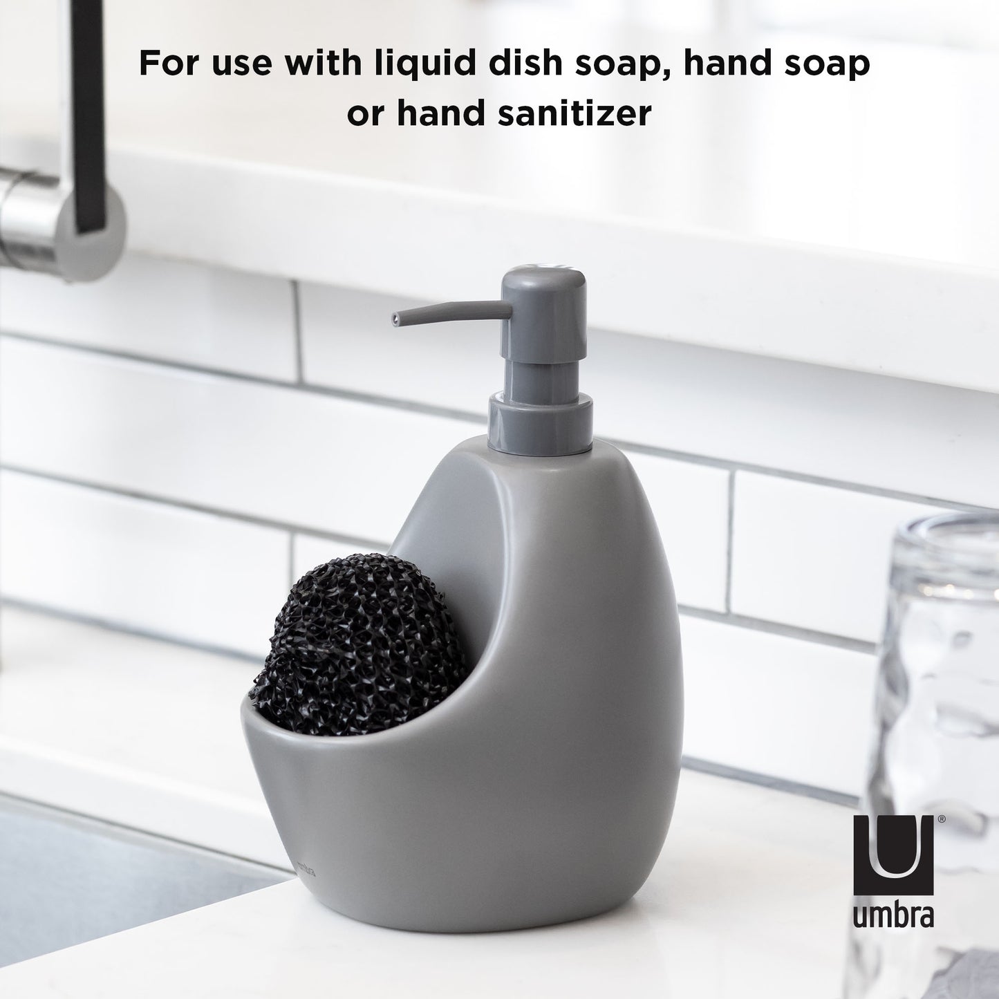 Joey Pump with Scrubby, 20oz - Charcoal