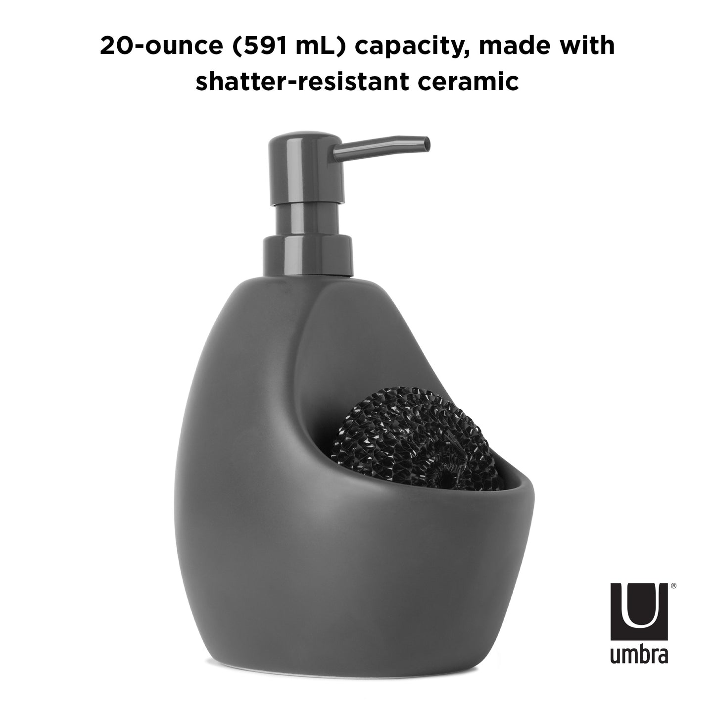Joey Pump with Scrubby, 20oz - Charcoal