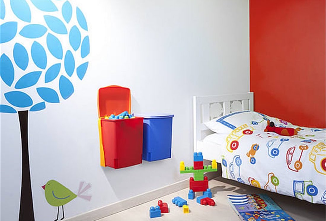 Built-in Bin 10 Litre Rectangular - Lipstick Red