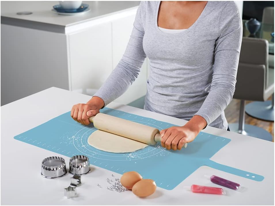 Roll-Up Silicone Pastry Mat - Blue