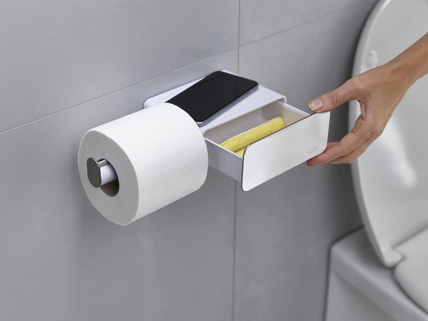 Easystore Steel Wall-Mounted Roll Holder - White