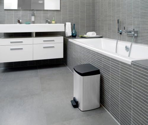 Pedal Bin Silent 10 Litre Rectangular - Matt Steel