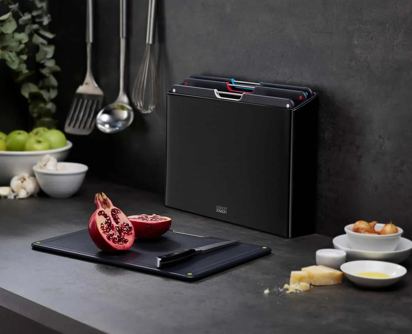 Folio Steel 4-Piece Chopping Board Set - Carbon Black