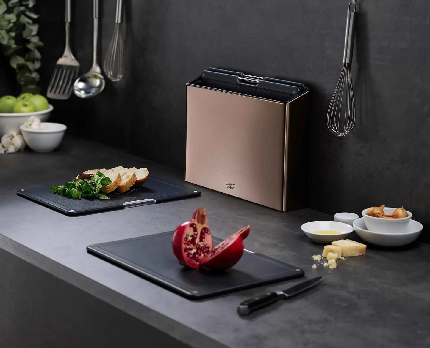 Folio Steel 4-Piece Chopping Board Set - Rose Gold