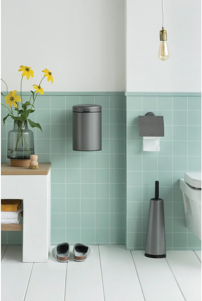 NewIcon Wall Mounted Bin Silent 3 Litre - Platinum