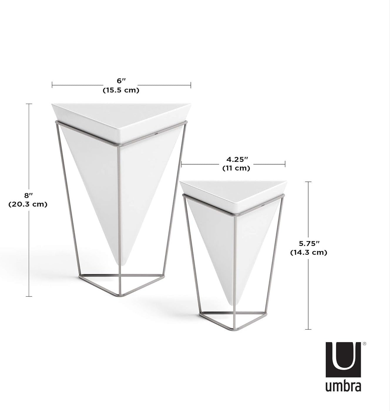 Trigg Tabletop Vessels (Set of 2) - White/Nickel