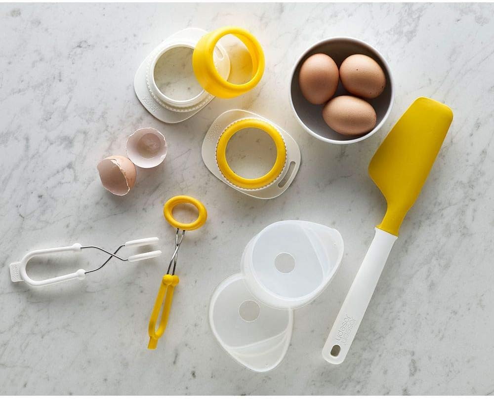 O-Tongs Set of 2 Egg Boiling Tongs - White/Yellow