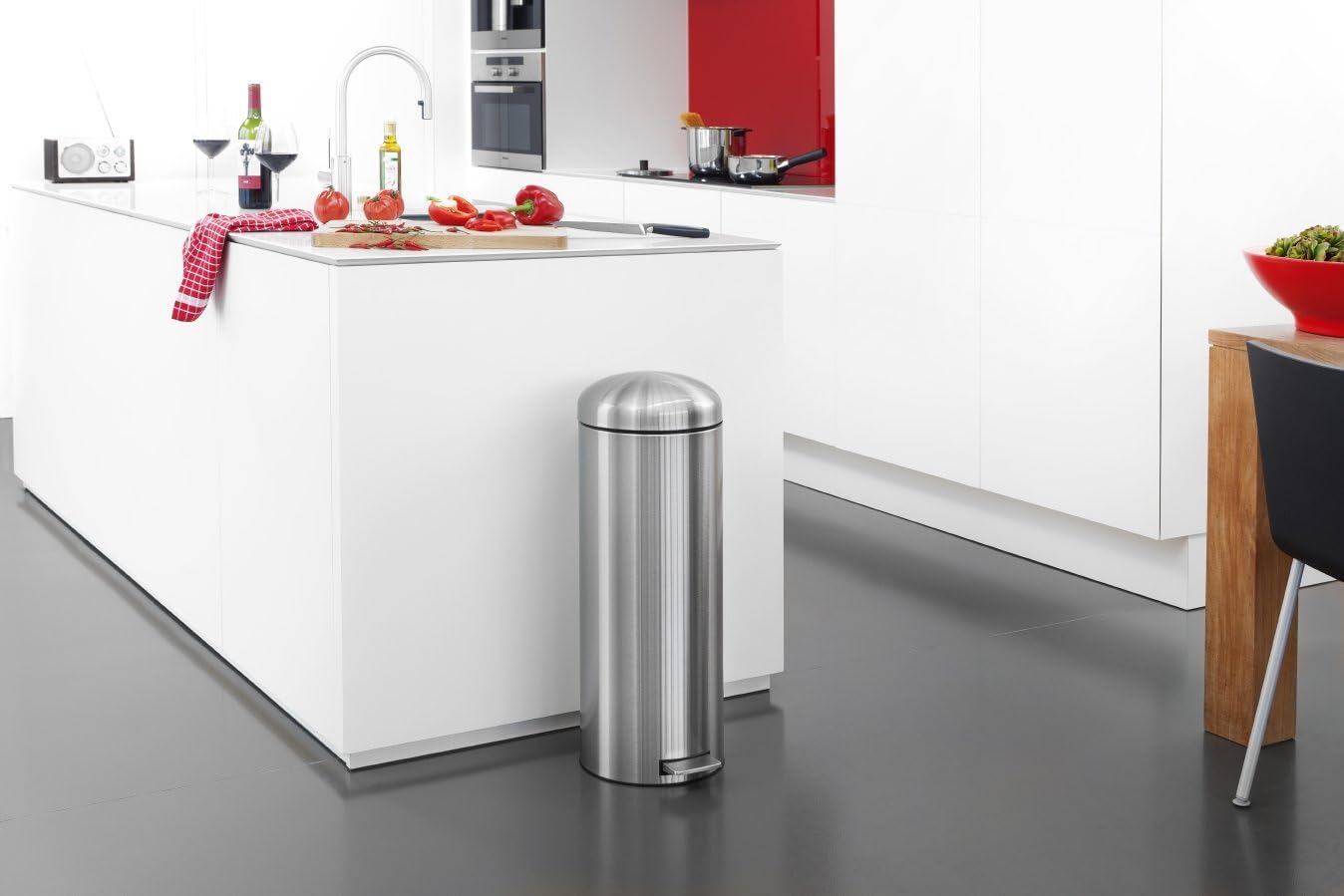 Retro Bin Slimline Motion Control 20 Litre - Matt Steel Fingerprint Proof