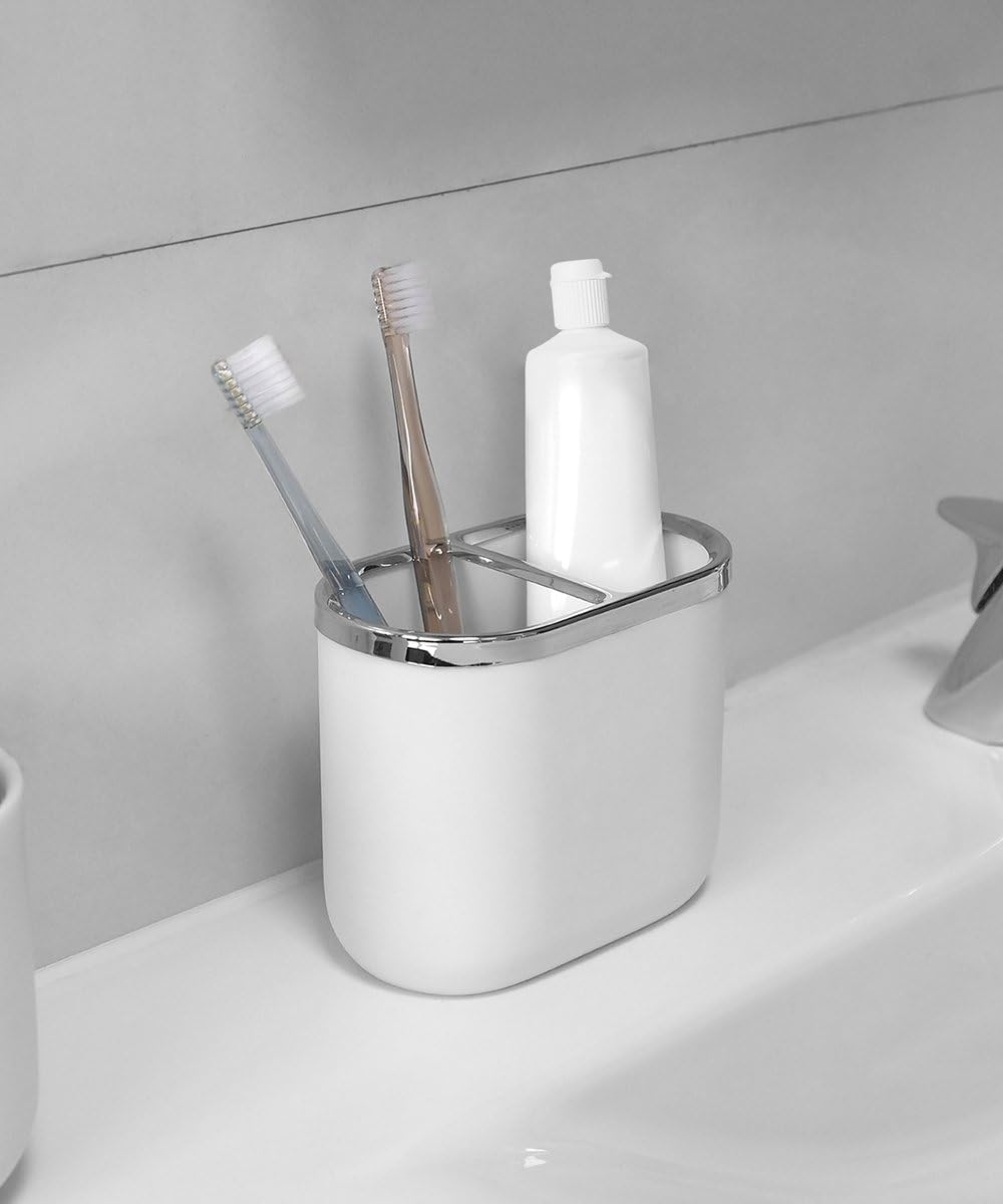 Junip Toothbrush Holder - White/Chrome