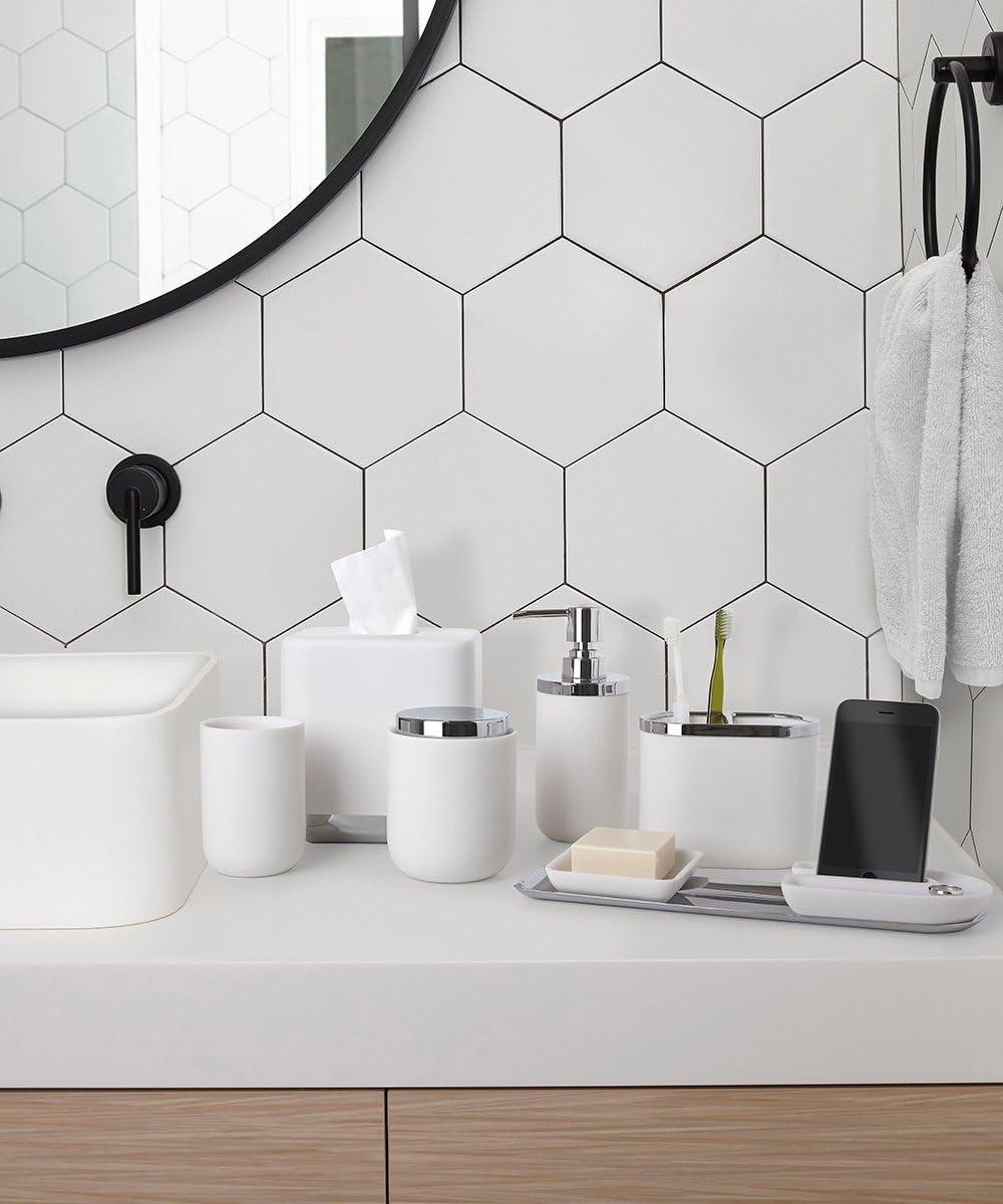 Junip Toothbrush Holder - White/Chrome