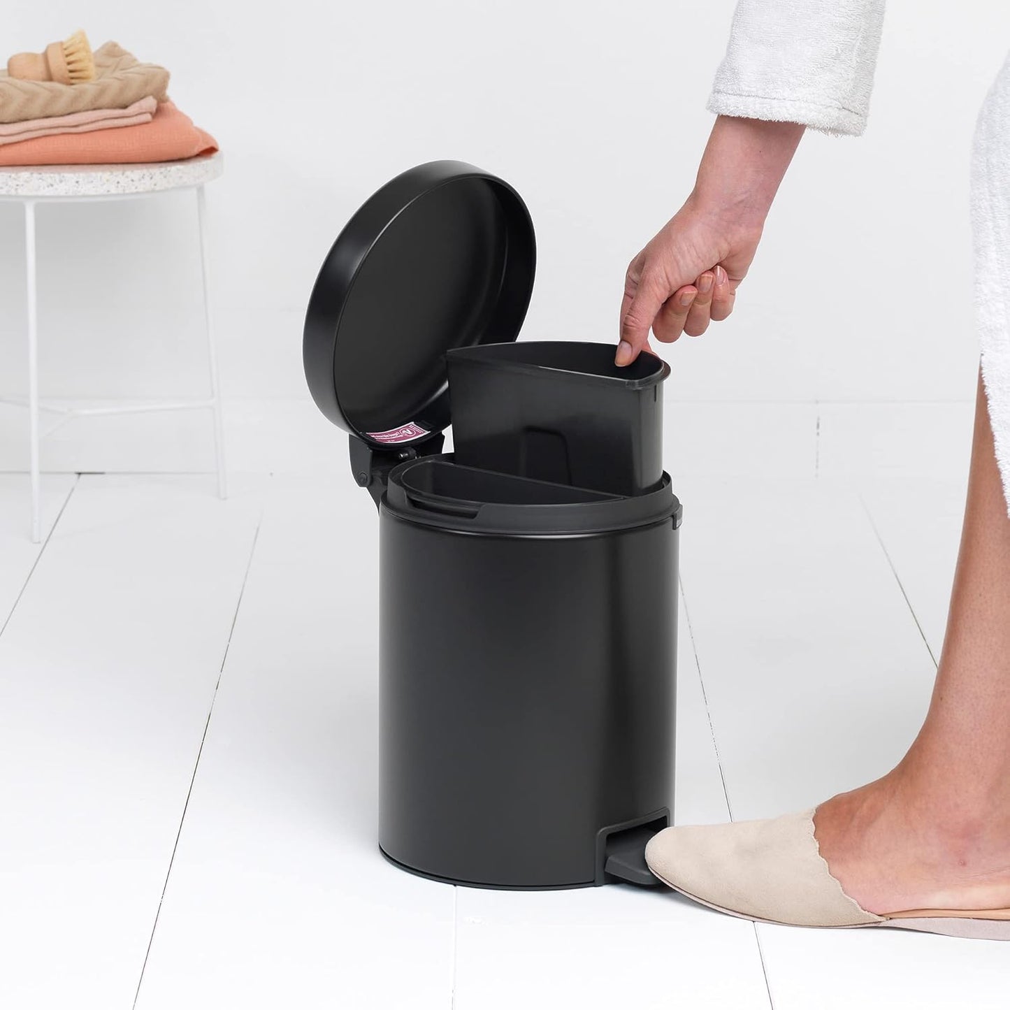 NewIcon - Pedal Bin Recycle 2x2 Litre - Matt Black