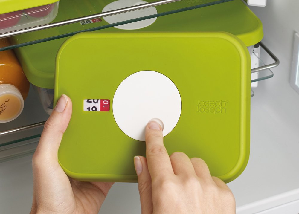 Dial Storage Container with Datable Lid Rectangular 1L