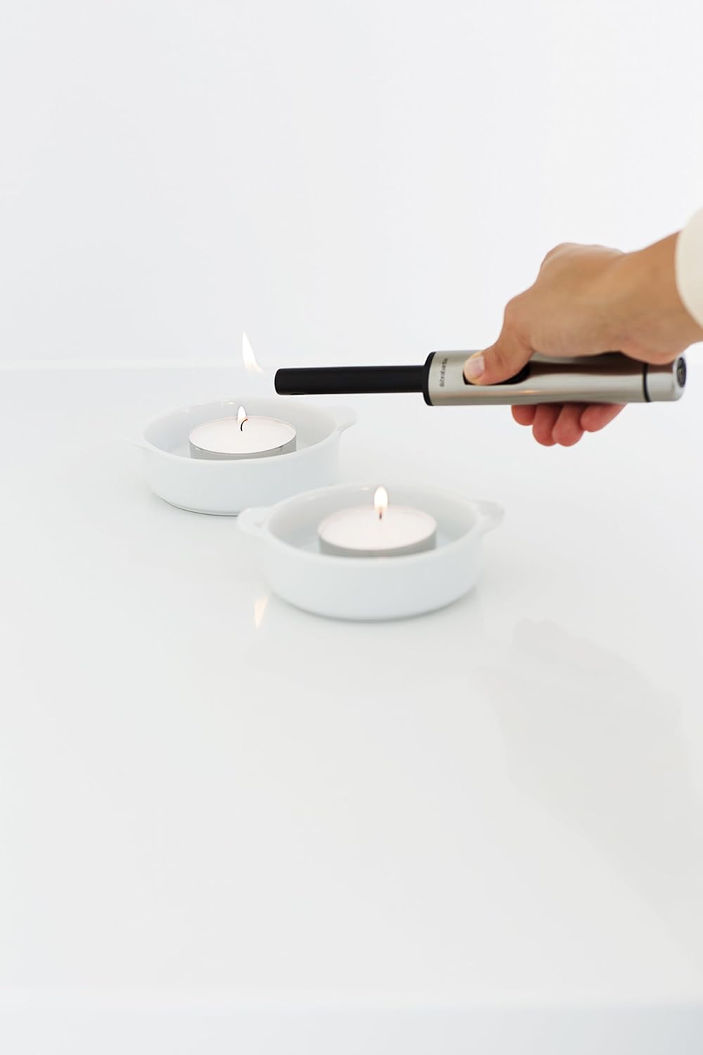 Flame Lighter - Matt Steel/Black