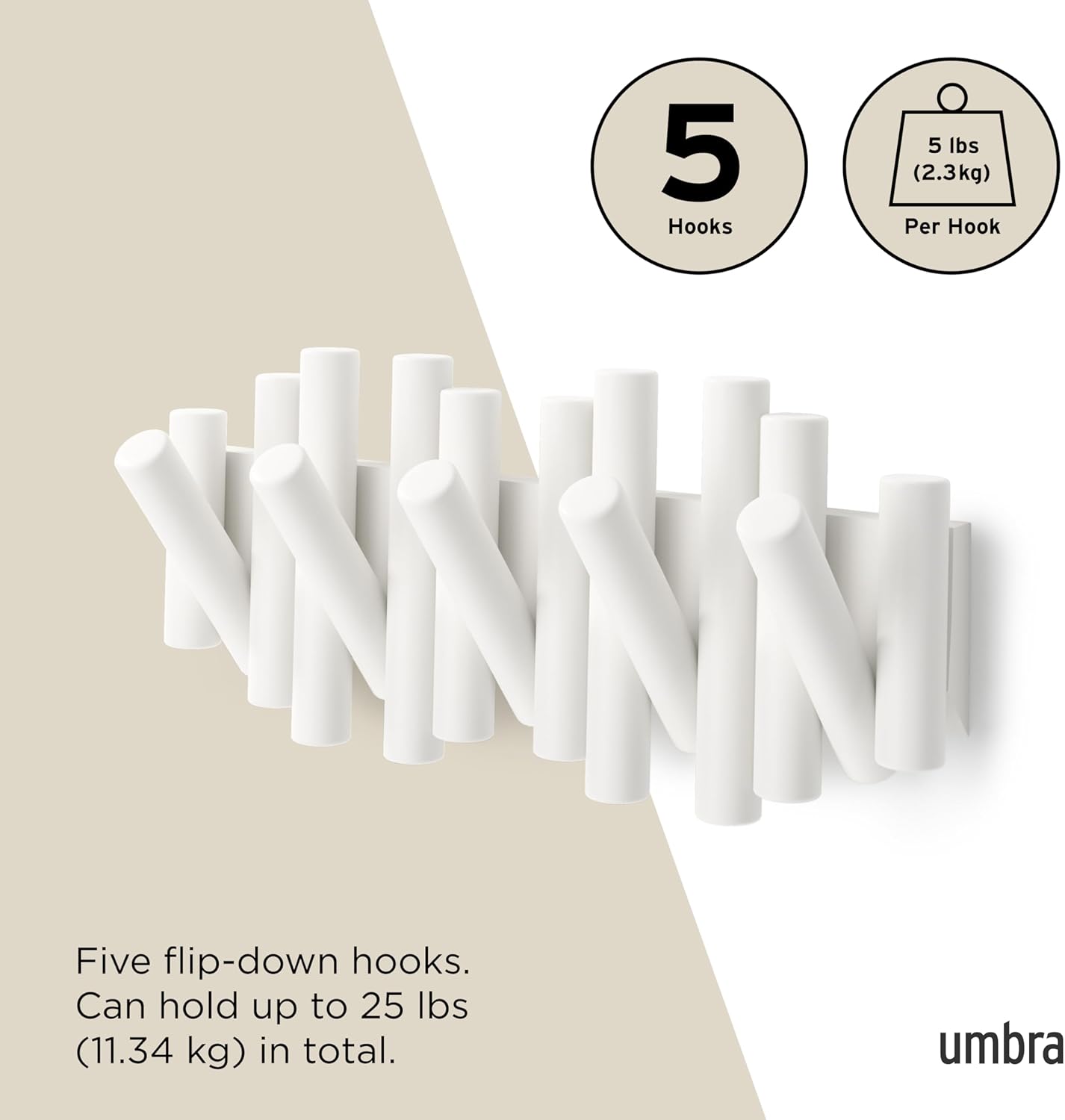 Picket Rail Hook - White