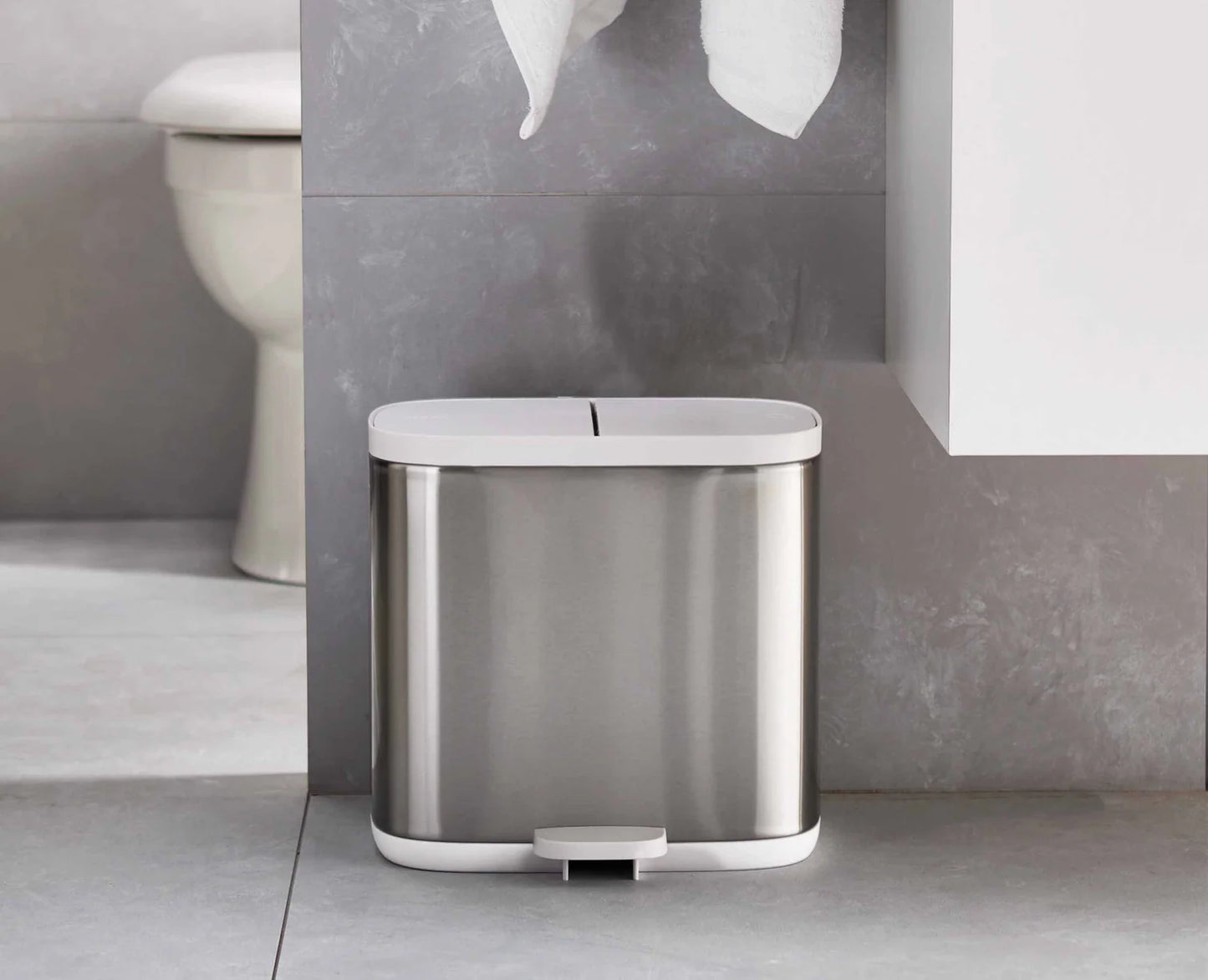 Split Steel Bathroom Waste Separation Bin