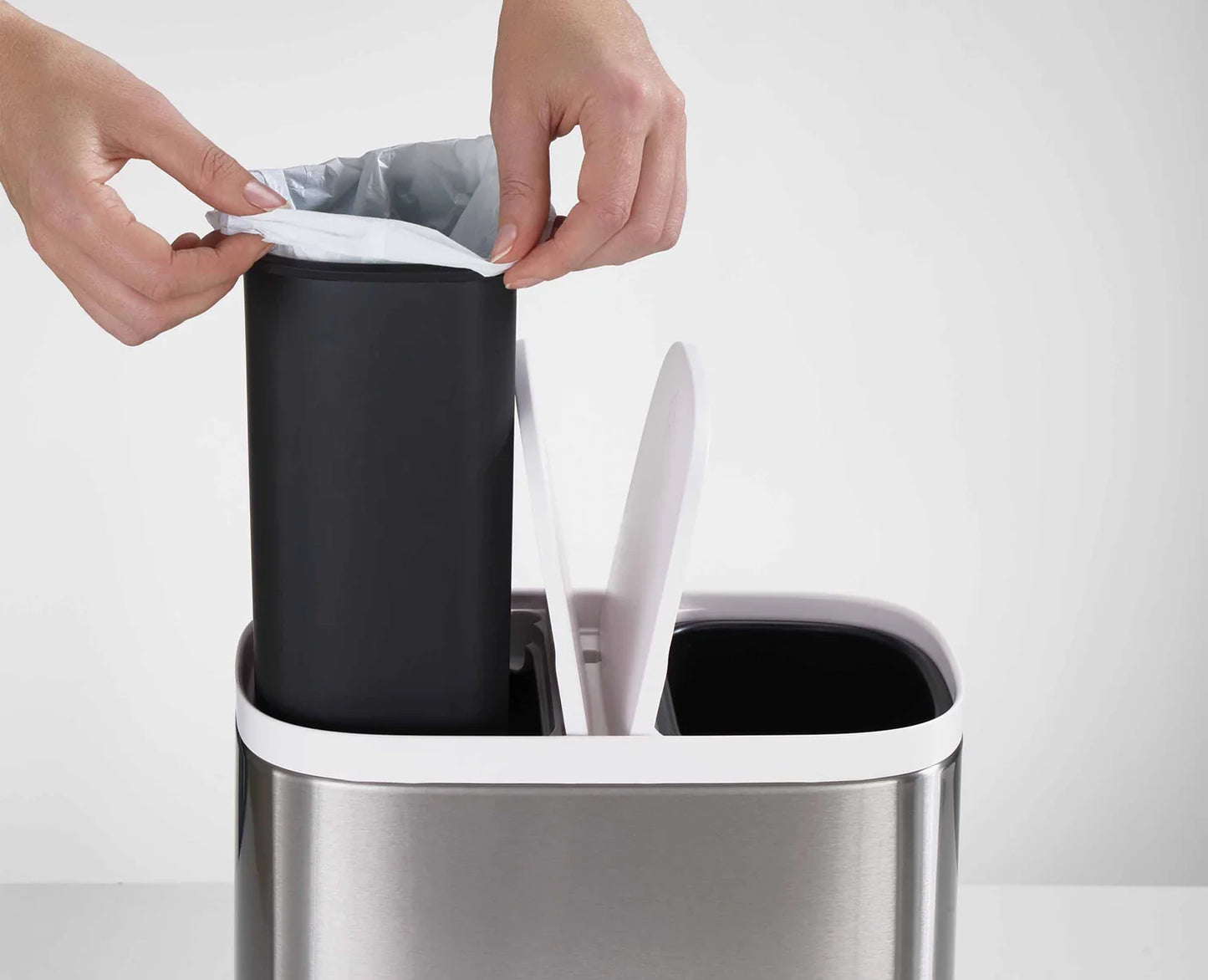 Split Steel Bathroom Waste Separation Bin