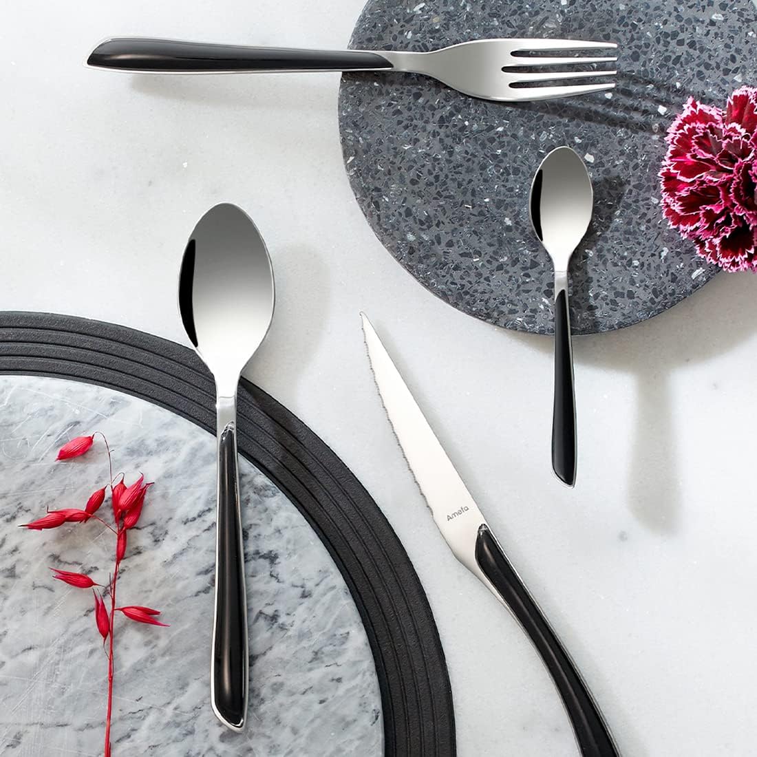 Eclat (24 Pieces Cutlery Set in Transparent Box) - Black