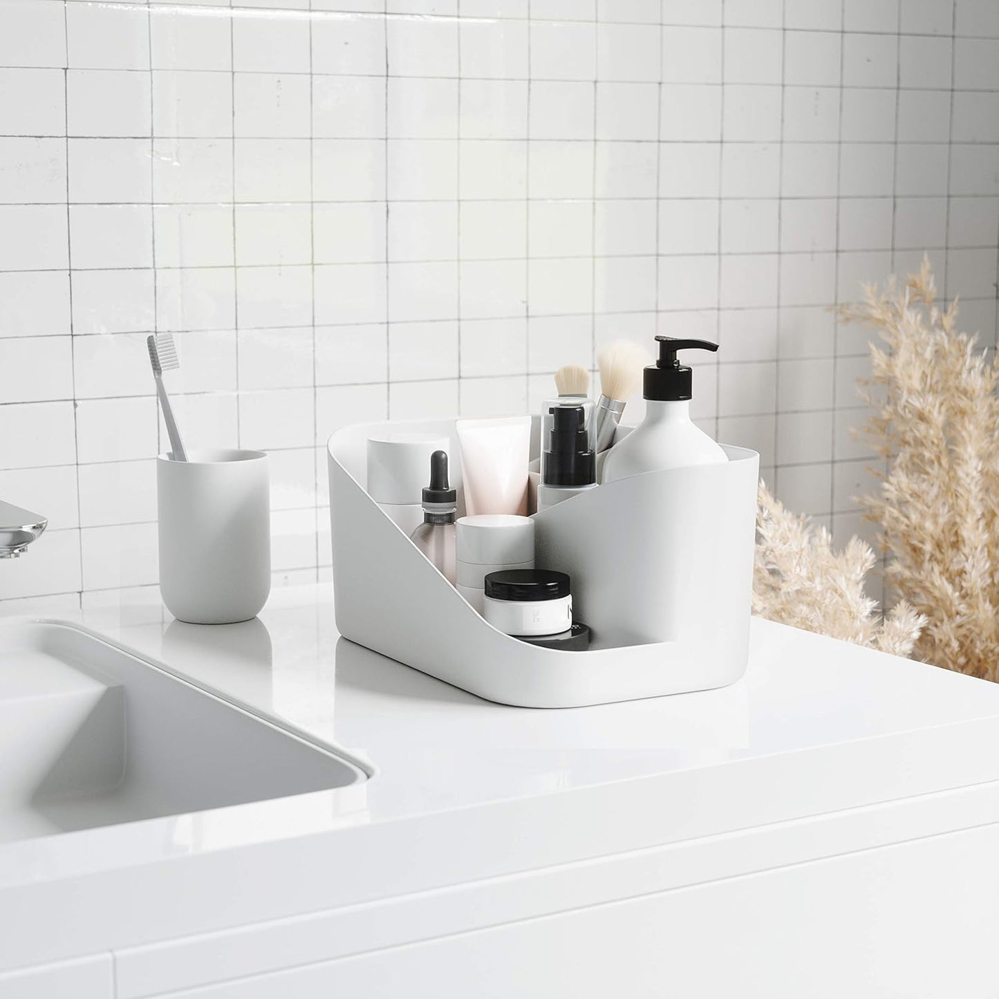 Glam Cosmetic Organizer - White/Grey