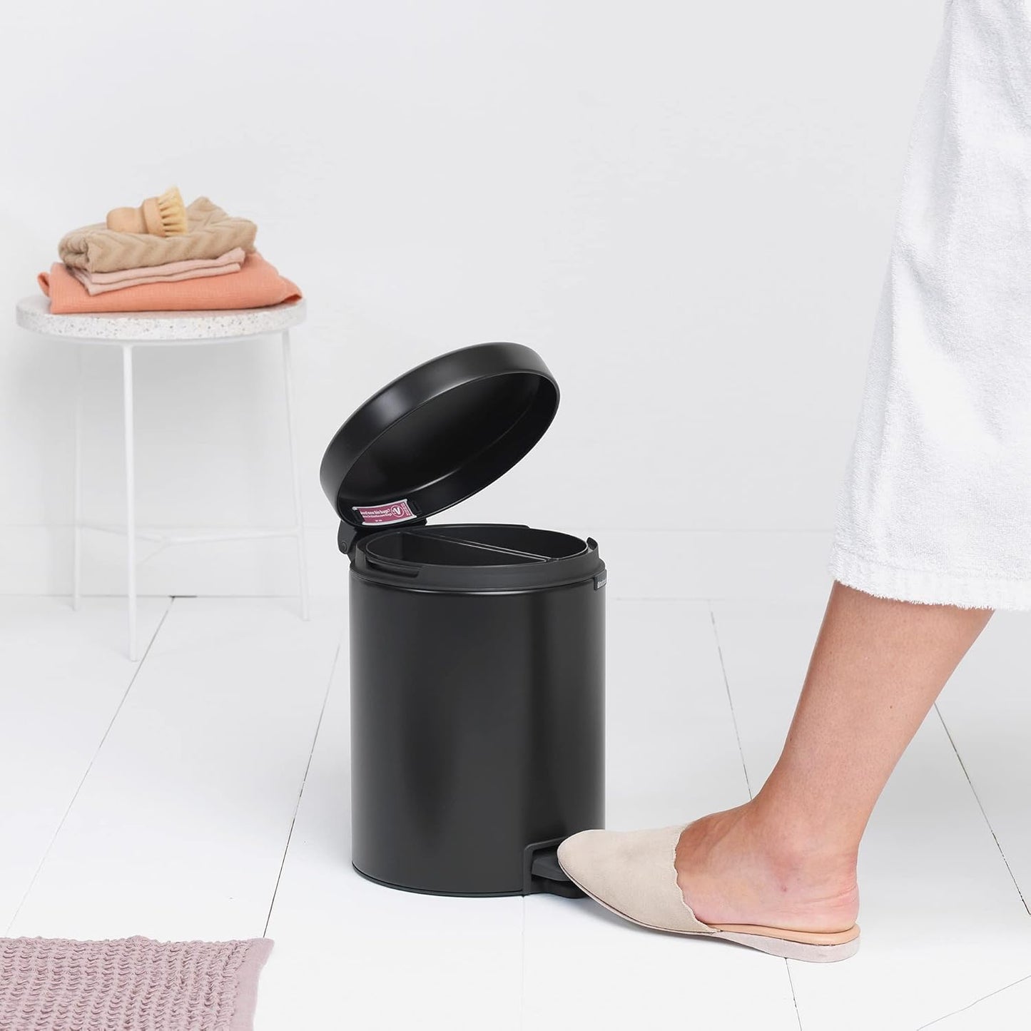 NewIcon - Pedal Bin Recycle 2x2 Litre - Matt Black