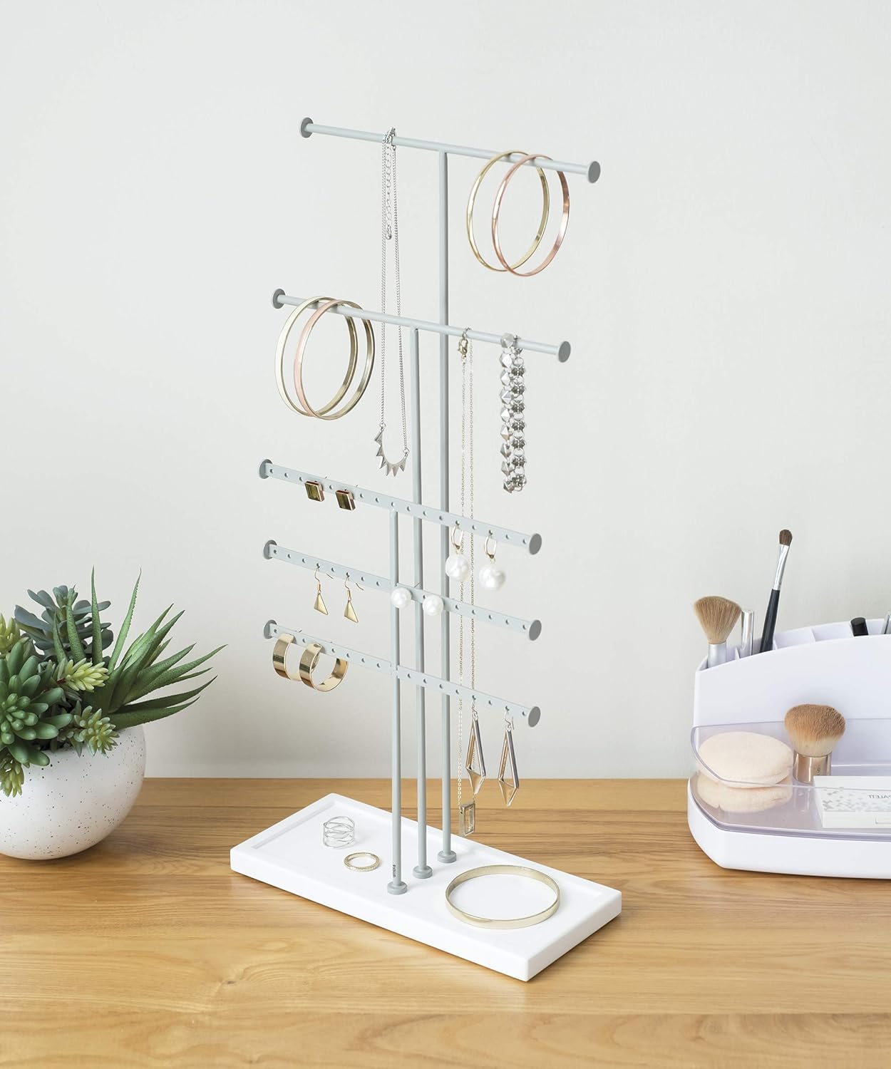 Trigem 5 Jewerly Stand (Knock Down) - White/Nickel