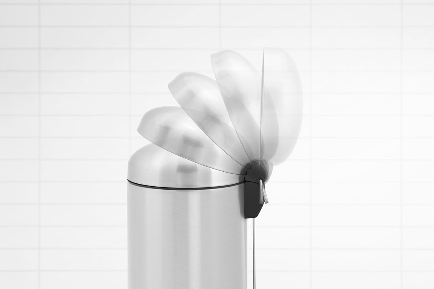Retro Bin Slimline Motion Control 20 Litre - Matt Steel Fingerprint Proof
