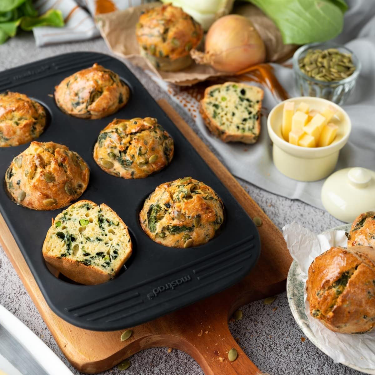 9 Mini Muffin Baking Pan - Grey Translucent