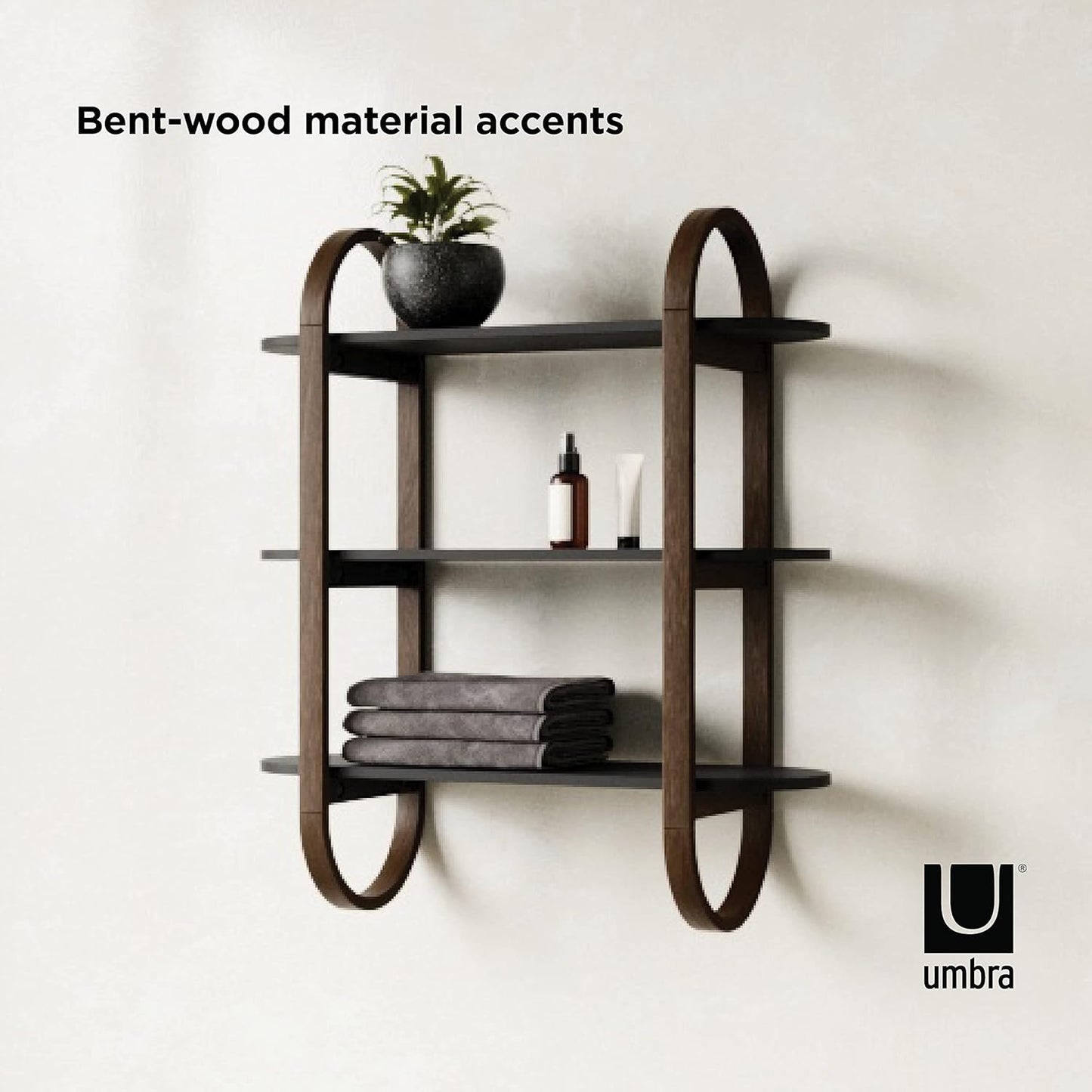 Bellwood Wall Shelf - Black/Walnut