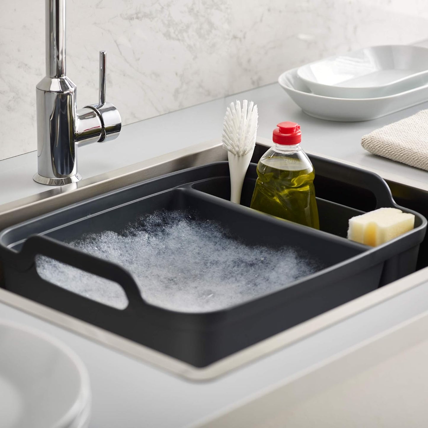 Wash&Drain Store Washing-Up Bowl - Grey