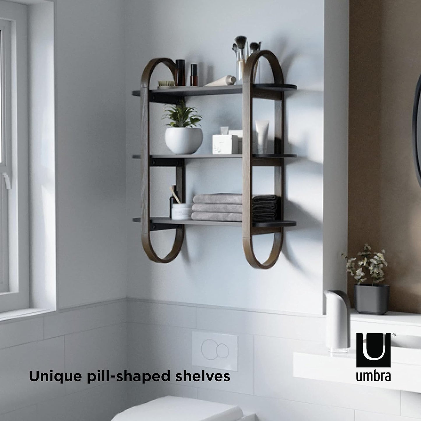 Bellwood Wall Shelf - Black/Walnut