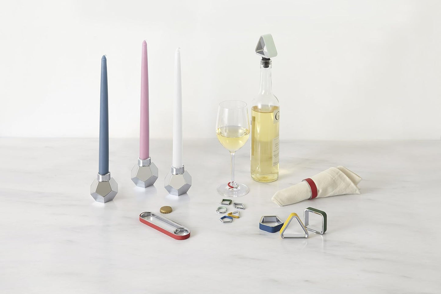 Geo Napkin Rings (Set of 4) - Chrome