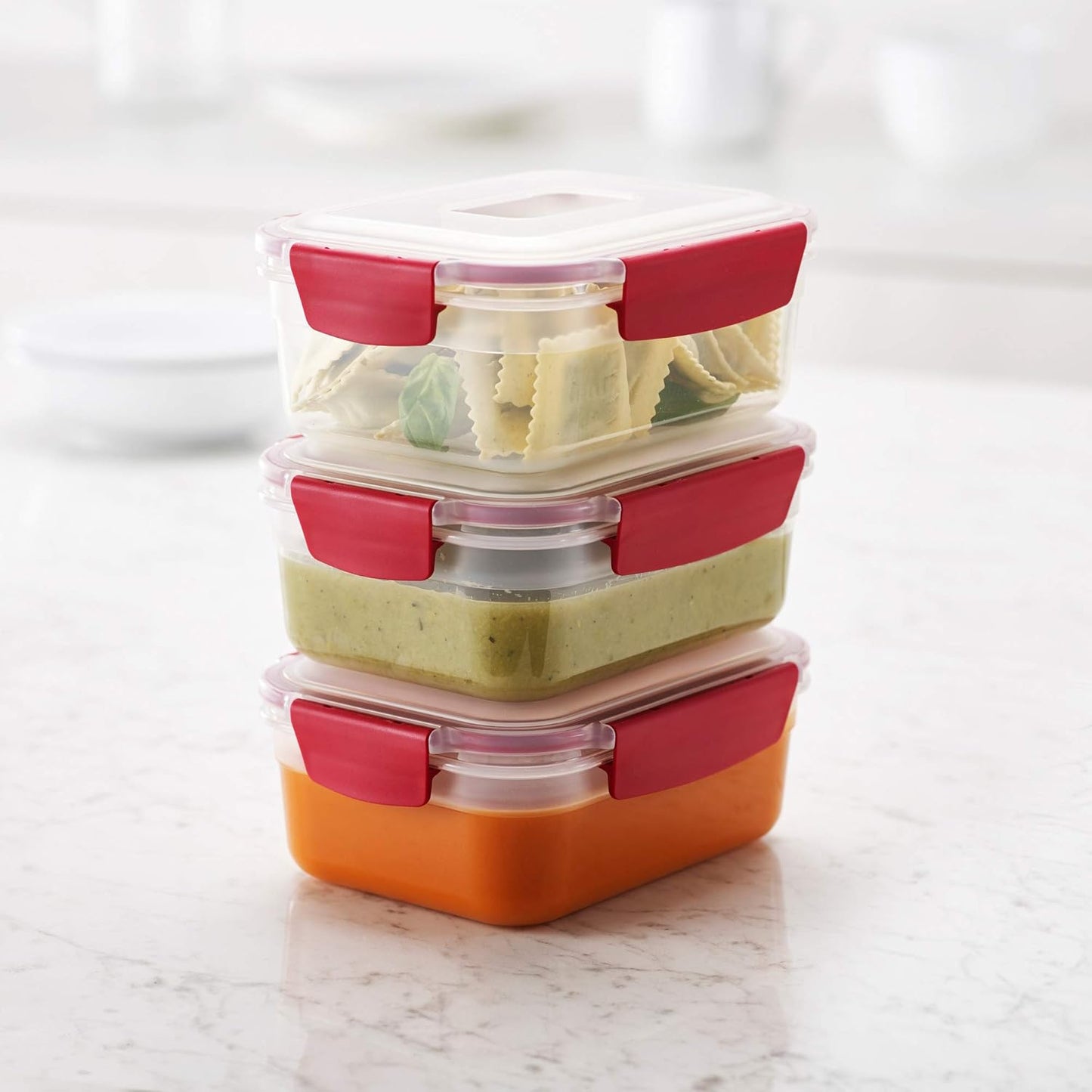 Nest Lock 3-Piece 1.1L Container Set - Red