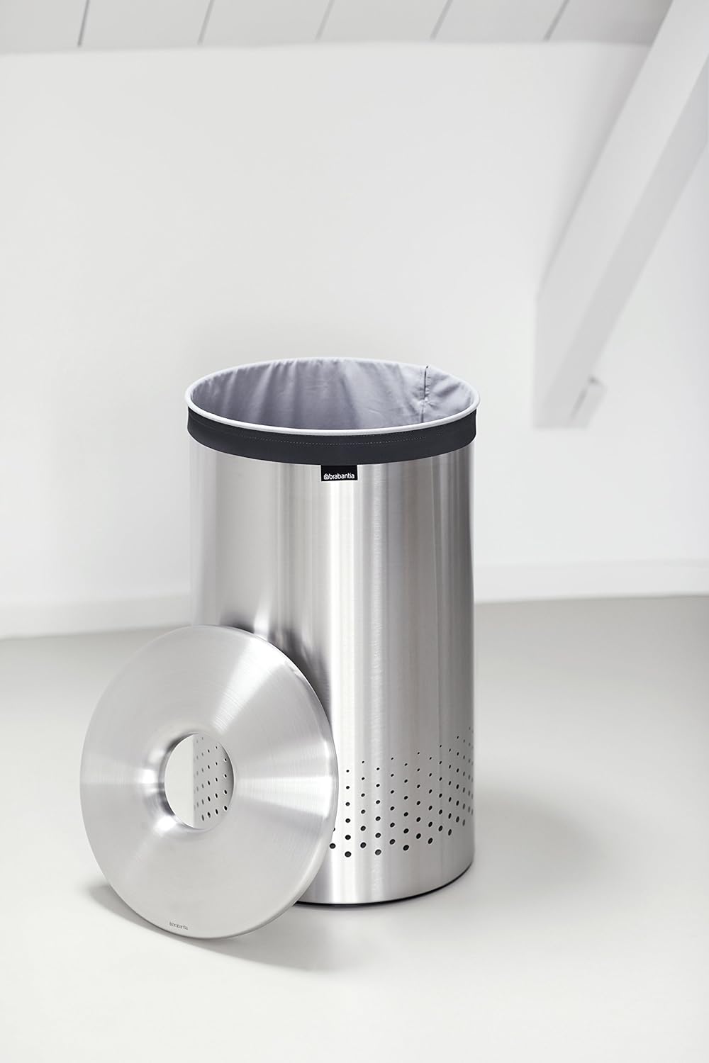 Laundry Bin 60 Litre - Matt Steel/Metal Lid