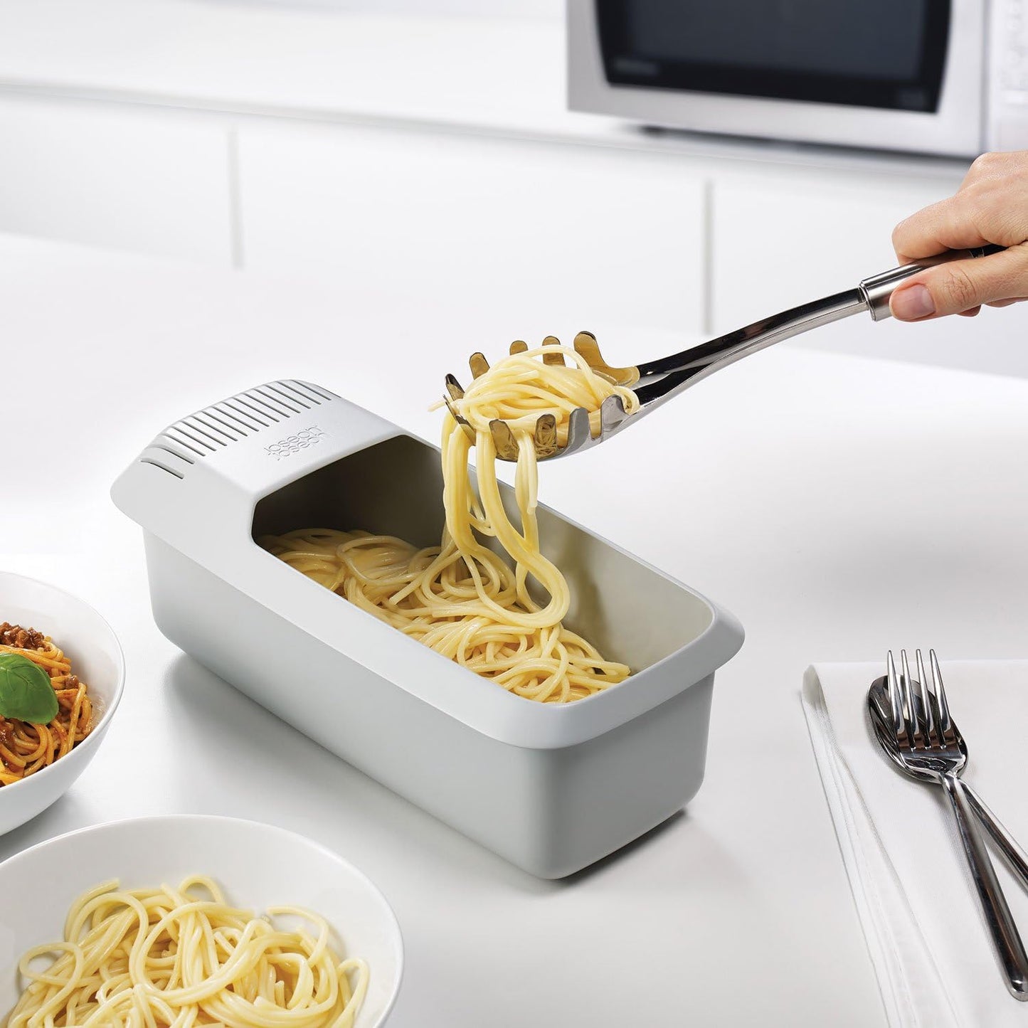 M-Cuisine Microwave Pasta Cooker - Stone/Orange