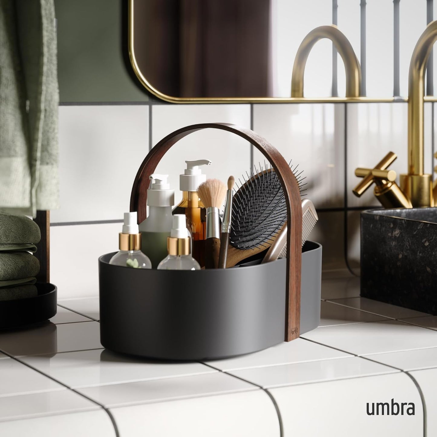 Bellwood Caddy - Black/Walnut