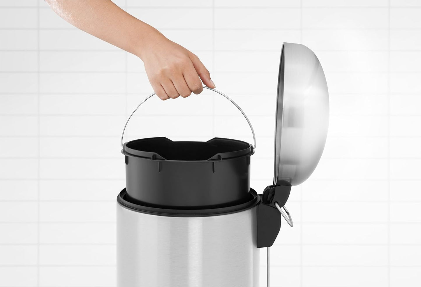 Retro Bin Slimline Motion Control 20 Litre - Matt Steel Fingerprint Proof