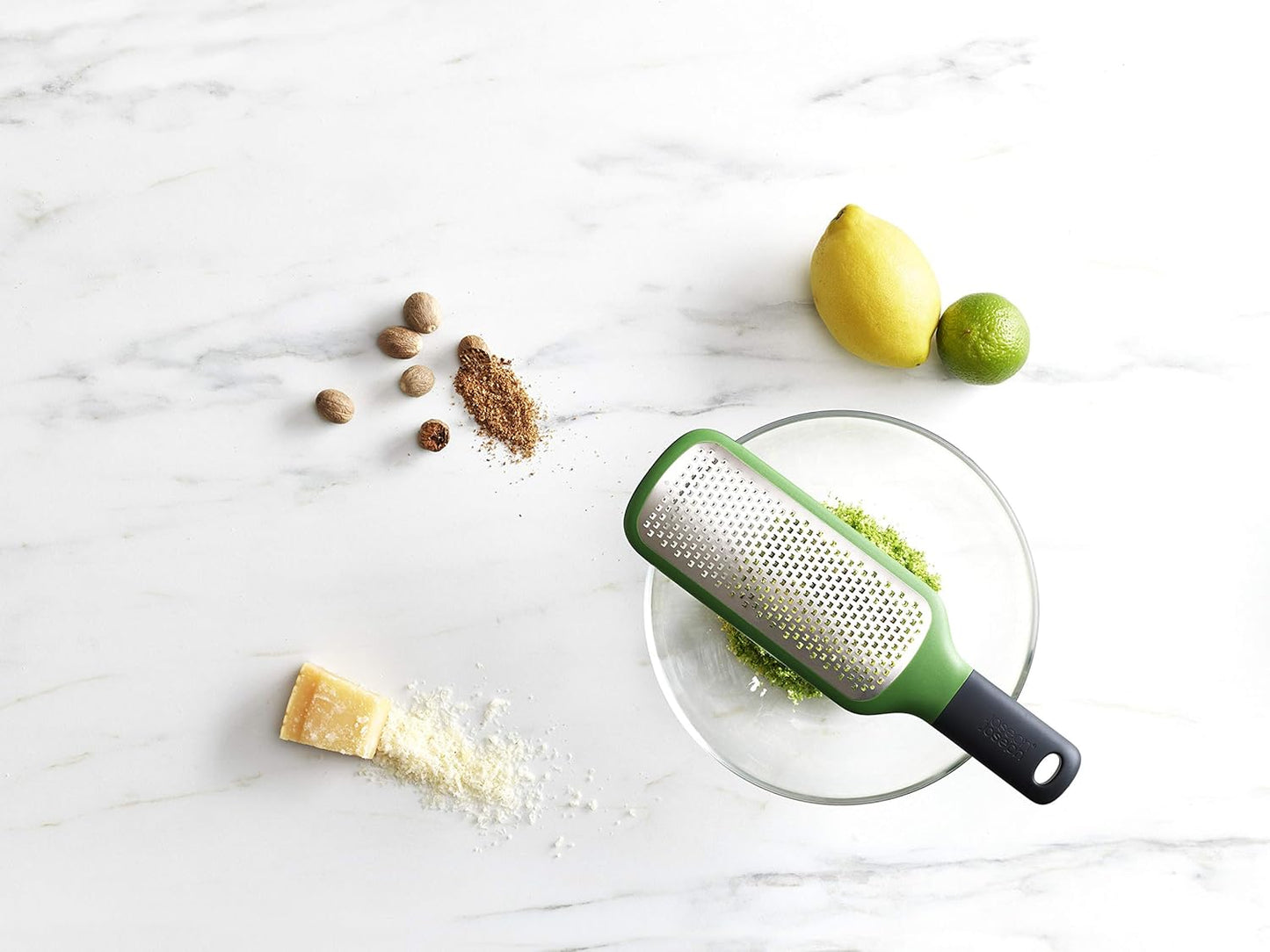GripGrater Paddle Grater with Bowl Grip (Fine) - Green