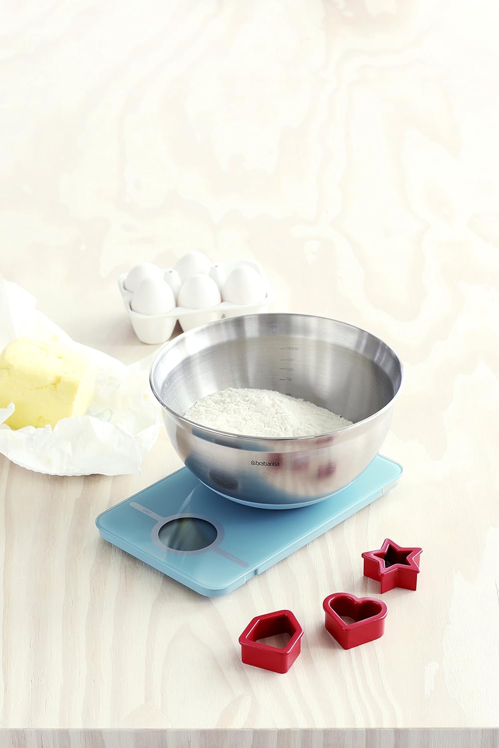 Baking Gift Set (Mixing Bowl, Kitchen Scale Essential, 3 Cookie Cutters) - Mint