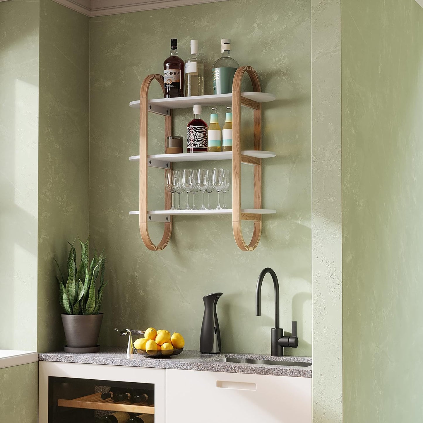 Bellwood Wall Shelf - White/Natural