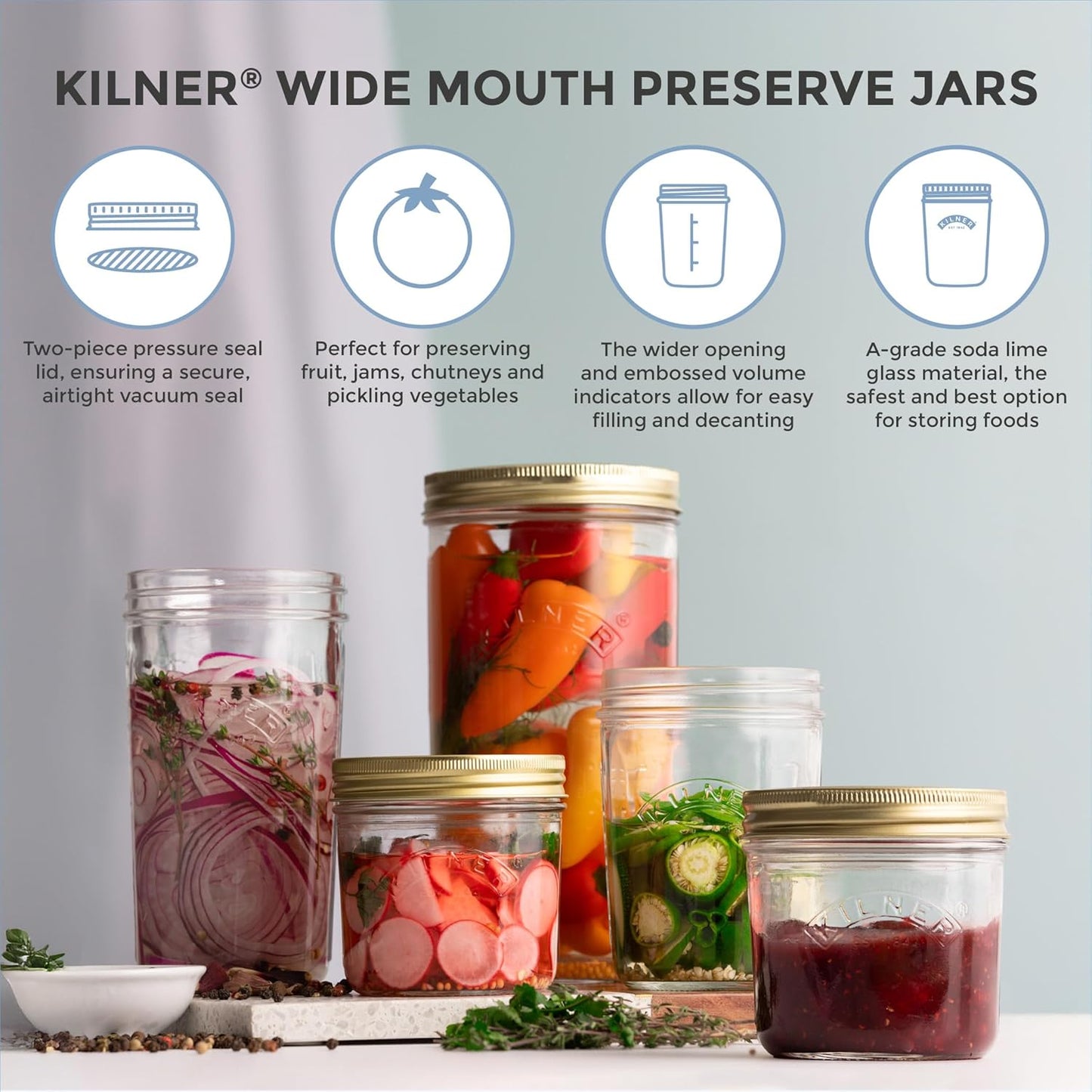 Wide Mouth Preserve Jar, 1L