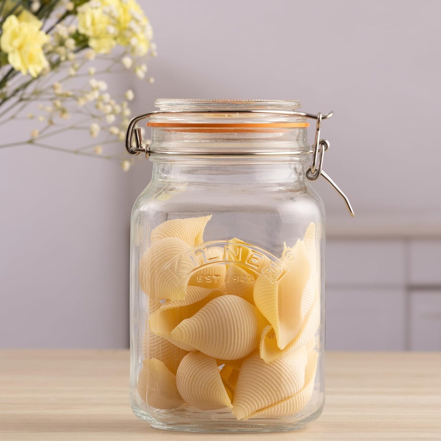Clip Top Square Jar, 1.5L