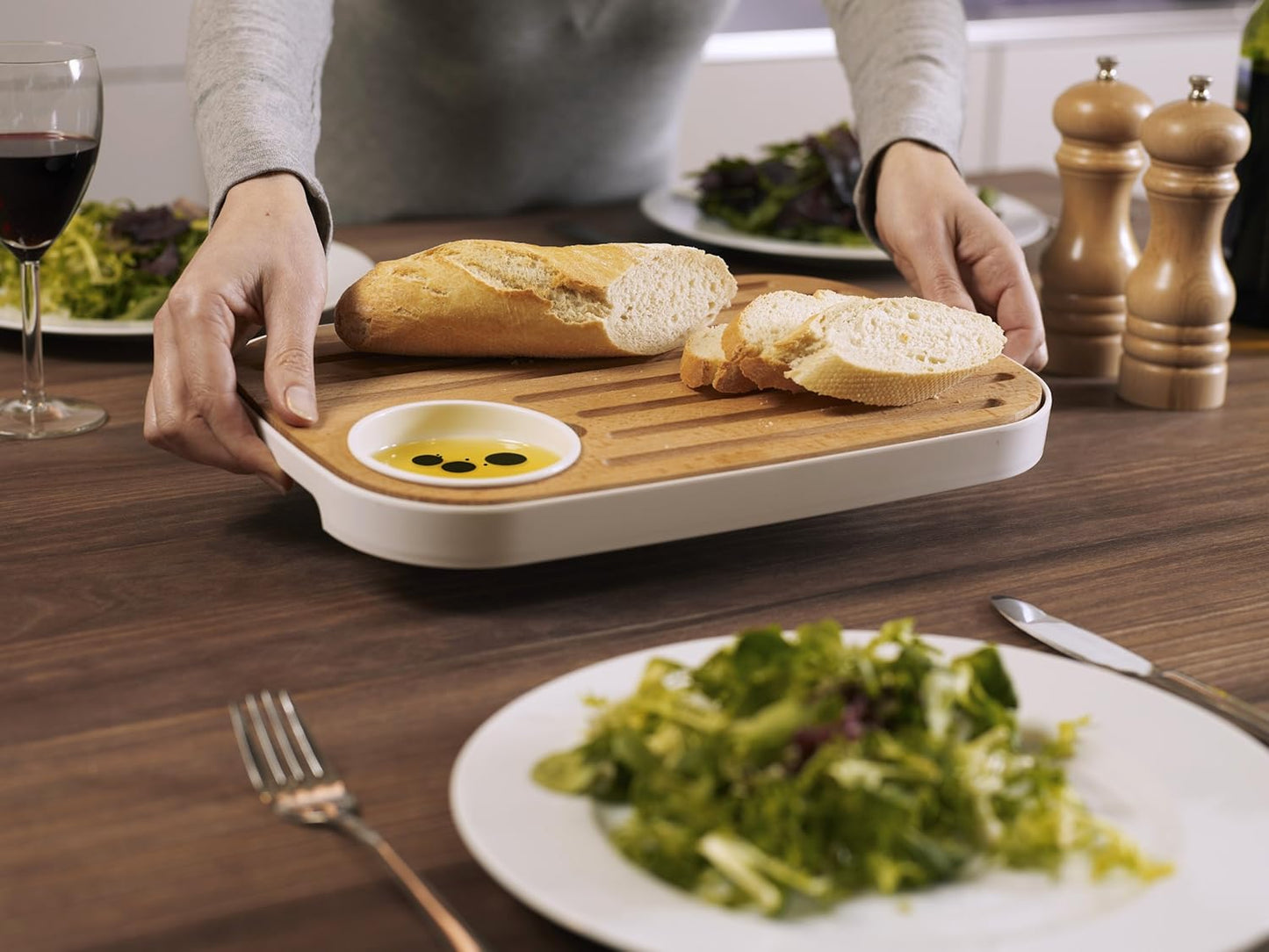 Slice&Serve Bread & Cheese Board Set - White